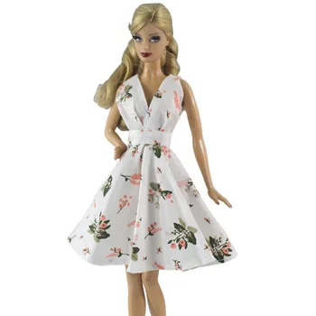 Balta Mados Lėlės Suknelė Barbie Lėlės Gėlių Komplektus 11.5