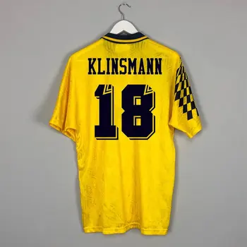 Retro 1991/95 Klinsmann Gascoigne Sheringham Lineker Klasikinis Vyrų Marškinėliai Vintage Marškinėliai