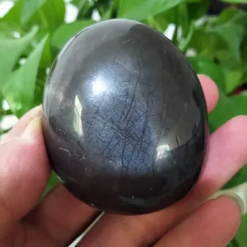 Natūralaus akmens juoda mėnulio akmuo kristalas palmių reiki akmuo perlas čakros akmenys ir gijimą, kristalai лунный камень