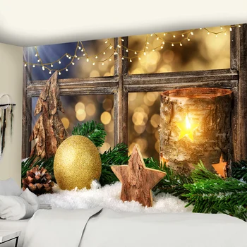 Happy Christmas sienos kabo Hipių namų puošybai fone audinio didelio dydžio gobelenas Bohemijos apdailos kelionės čiužinys