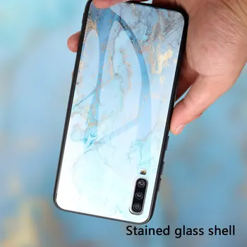 Case For Samsung Galaxy A70 Veidrodis Grūdinto Stiklo Atgal Padengti Samsung A70 SM-A705FN A705FN A705 Marmuro Apsaugos Atvejais 6.7