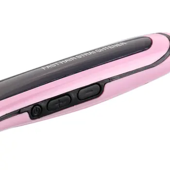 Tiesūs plaukai, elektrinis šepetys portable Nešiojamą dydį keraminių profesionalus LCD ekranas greitas tiesinimo priemonė butas geležies šukos
