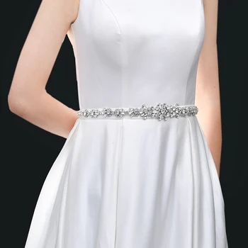 ZMS392 Rankų darbo Vestuvių Diržų Suknelė Moterų Suknelės, Perlų kalnų krištolas Aplikacijos Sidabro, Deimantų Nuotakos Vestuviniai Aksesuarai Diržai