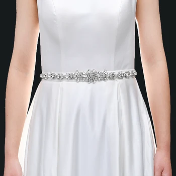 ZMS392 Rankų darbo Vestuvių Diržų Suknelė Moterų Suknelės, Perlų kalnų krištolas Aplikacijos Sidabro, Deimantų Nuotakos Vestuviniai Aksesuarai Diržai