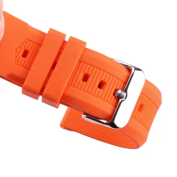 HENGRC 22mm Silikono Guma Žiūrėti Juosta Aukštos Qualiyt Minkštas Sporto Nardymo Mėlyna Oranžinė Raudona Mados Watchbands Diržas Metalo Sagtimi