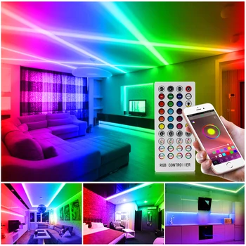 LED Šviesos Juostelės RGB 5050 SMD 2835 Lankstaus Neono Juostelės 10m, 15m 20m LED Juosta RGB 12V LED Žibintai su 