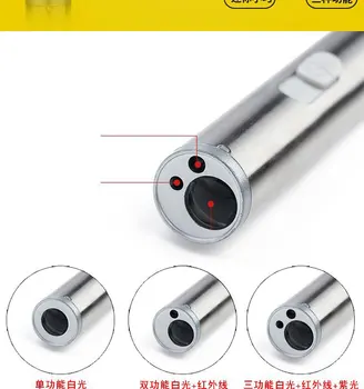 Mini lazer Raudona Lazerinė Rodyklė USB Įkrovimo 3 In 1 Rašiklį, Žibintuvėlį Įkrovimo UV Žibintuvėlis, Rašiklį, Žibintuvėlį Daugiafunkcį Lempos