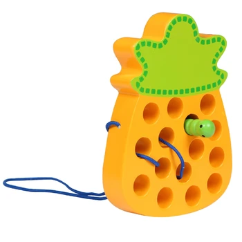 Žaislai Caterpillar Valgyti Vaisių Medinių Blokų Vaikams Mokomieji Žaislai Vaikams Ankstyvo Mokymosi Labirintas Žaislas