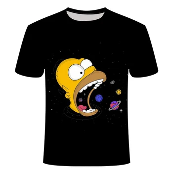 2020 3D Anime T-shirt wen moterų Simpson Spausdinti marškinėliai vyrams, atsitiktinis Harajuku juokingas animacinių filmų T-shirt Apvalus kaklas trumpas rankovėmis Marškinėlius