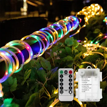 5M/10M LED Lauko Baterija Lempos 50/100 Led Virvę Vamzdis Styginių Šviesos Pasakų Atostogų Kalėdų Vakarėlį Saulės Sodas Vandeniui Žibintai