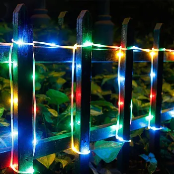 5M/10M LED Lauko Baterija Lempos 50/100 Led Virvę Vamzdis Styginių Šviesos Pasakų Atostogų Kalėdų Vakarėlį Saulės Sodas Vandeniui Žibintai