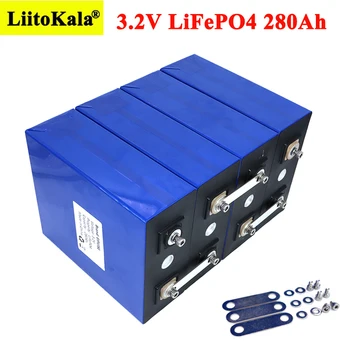 Liitokala 3.2 V 280Ah lifepo4 baterija PASIDARYK pats 12V 24V 280AH daugkartinio Įkrovimo baterija Elektrinių automobilių RV Saulės Energijos saugojimo sistema
