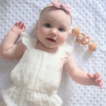2019 baby girl drabužiai Atsitiktinis Palaidų vasaros rompers Medvilniniai Berankoviai Bamblys Pynimas vientisos Spalvos Backcross Komplektus Mielas Kombinezonas