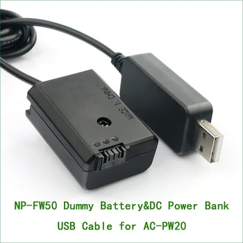 NP FW50 AC PW20 Manekeno Baterija&DC Maitinimo Banko USB Kabelį, Sony A6300 A6500 A5000 A5100 A7SII NEX 6 5R 5T 5N 3N C3 C5 F3
