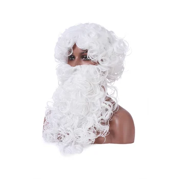 L-paštu perukas Naują Atvykimo Balta Barzda ir Perukas Kalėdų Santa Claus Cosplay Sintetinių Plaukų Peruca Cosplay Perukas