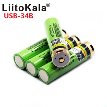 2019 LiitoKala USB 3.7 V 18650 3400mAh Li-ion USB Įkrovimo Baterija (akumuliatorius Su LED Indikatorius DC-Įkrovimas