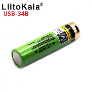 2019 LiitoKala USB 3.7 V 18650 3400mAh Li-ion USB Įkrovimo Baterija (akumuliatorius Su LED Indikatorius DC-Įkrovimas