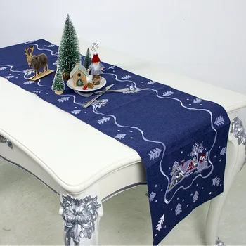 Siuvinėta staltiesė Takelis Kalėdų Dekoracijos karinio jūrų Laivyno Tablerunner Lentelė Mesti Namų Valgomasis Stalo Apdailos 40x180