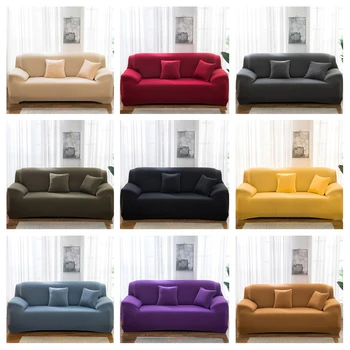 Šiuolaikinės vientisos Spalvos Sofa Cover Elastinga Ruožas Viskas įskaičiuota Sofos Padengti Kambarį Kampe L-formos Sofa Cover 1/2/3/4 Sėdynės