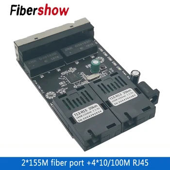 Ethernet Pluošto jungiklis 4 RJ45 2 PK Optinių Laikmenų Keitiklis Vienos rūšies pluošto Uosto PCB 10/100M 10 vienetų naujas