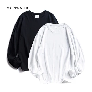 MOINWATER Moterys T marškiniai, Didmeninė 2 vnt Kieto Medvilnės ilgomis Rankovėmis marškinėliai Lady Atsitiktinis Tees&Viršūnės