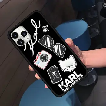 Lagerfeld Prekės dizaineris KARLs Telefono dėklas skirtas iPhone 11 Pro XS MAX 12 MINI XR X