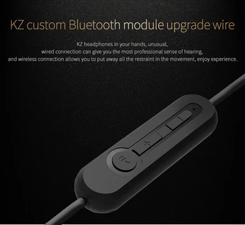 Originalus KZ ZS5 ZS6 ZS3 ZST ED12 ES3 Ausinės Bluetooth 4.2 Atnaujinti Kabelis 2Pin 0,75 mm HIFI Ausines Skirtas Pakeitimo Kabelis